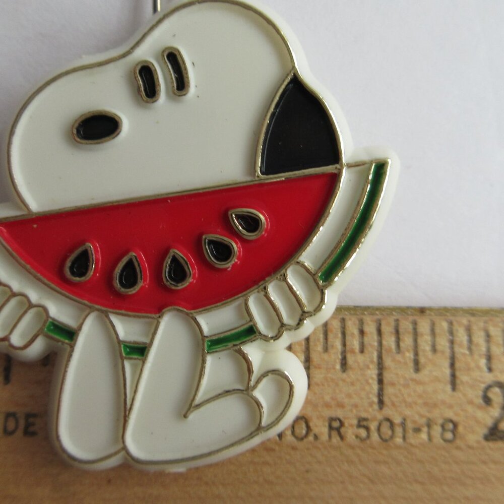 Snoopy Barrettes For Hair  Snoopy Eating Watermelon Hair Clips Vintage Taiwan - Picture 4 of 10